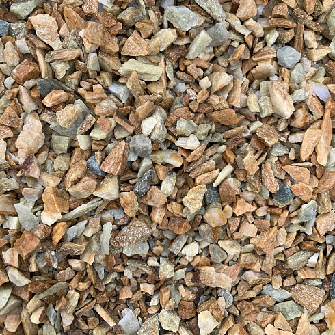 Kamenclub.ru: Щебень крошка желтый (ЗЛАТОЛИТ) фр. 5-10 мм.  купить в Костроме мрамор золотистый, бежевый, желтый каменная ландшафтная декоративная крошка здатолита 8500 руб/т   фото КАМЕНЬ КЛУБ