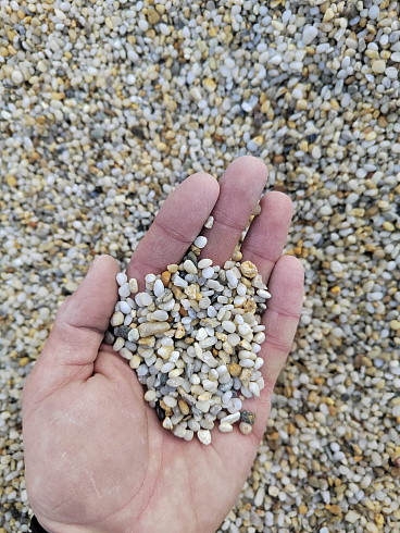 фото Галька крымская жемчужная фр. 3-5 мм. купить в Костроме  в интернет-портале КАМЕНЬ КЛУБ