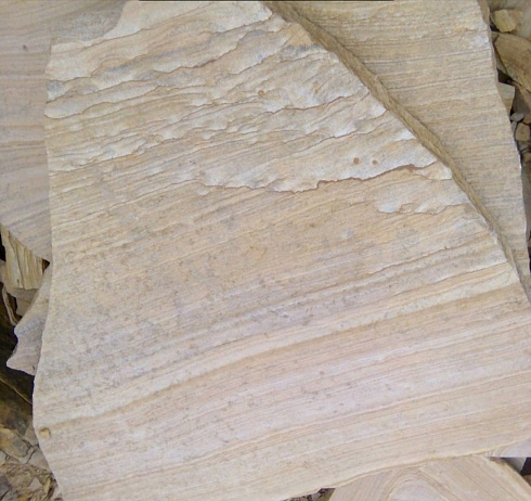 Kamenclub.ru: Песчаник пластушка желтый с рисунком (4-6 см)  купить в Костроме плитняк пластушка желтый с рисунком песчаник 9 000 руб/м3   фото КАМЕНЬ КЛУБ