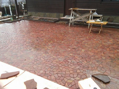 Kamenclub.ru: Песчаник брусчатка (Готика) art PSK-L-01  купить в Костроме    2600 руб/кв.м    фото КАМЕНЬ КЛУБ