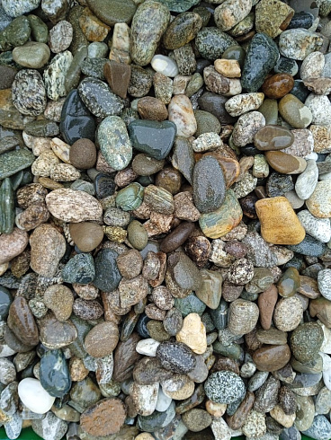 Kamenclub.ru: Галька горная речная окат (цветная) фр. 20-40 мм. купить  в Костроме галька речная серый синий бежевый белый окатанная речная галька ландшафтная 6800 руб/т   фото КАМЕНЬ КЛУБ